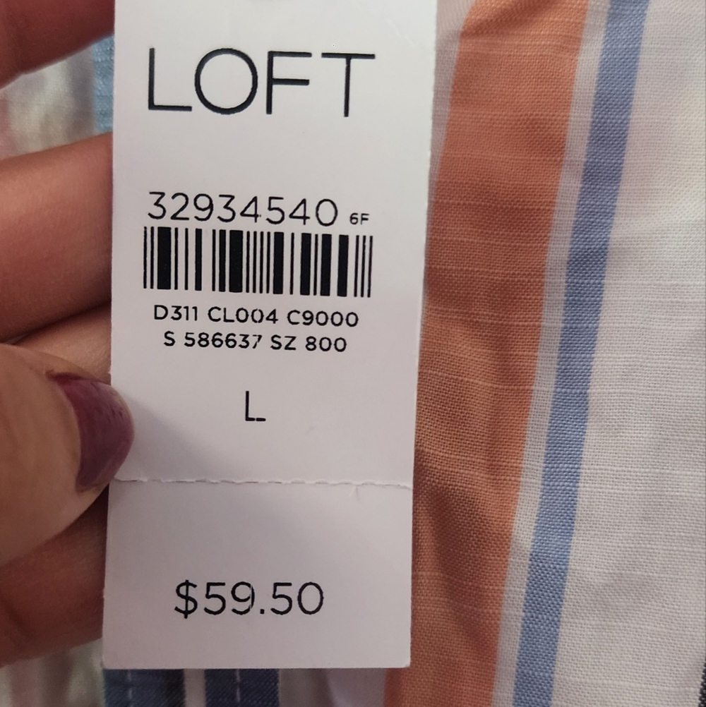 LOFT Multicolor Striped Button Down Shirt NWT - image 4